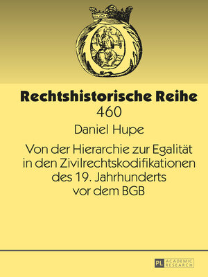 cover image of Von der Hierarchie zur Egalitaet in den Zivilrechtskodifikationen des 19. Jahrhunderts vor dem BGB